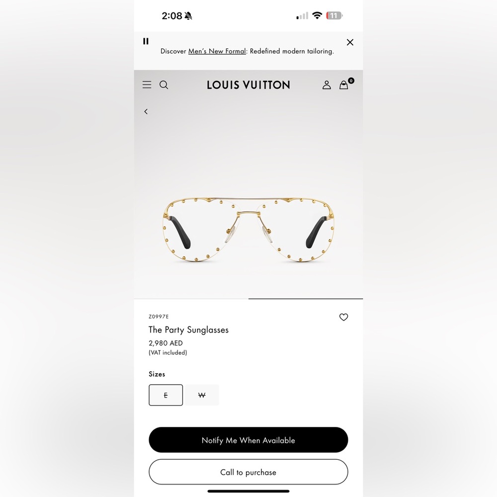 Louis Vuitton Gold and Black Party Sunglasses - Picture 2 of 9